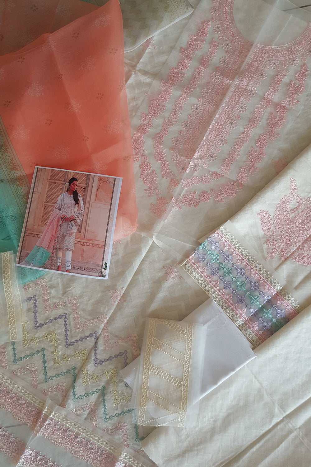 Off White Embroidered Lawn Suit