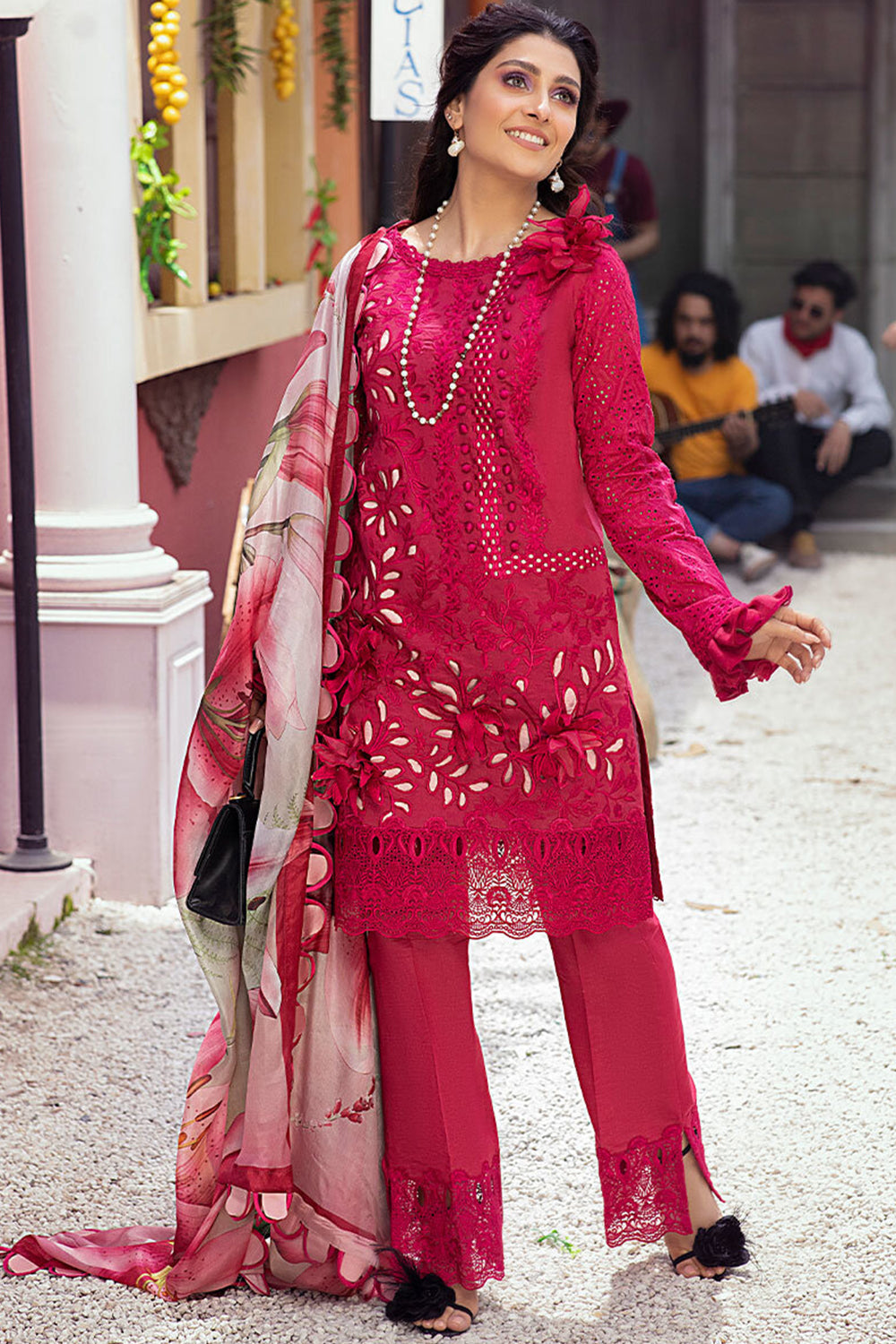 Ruby Pink Chikankari Lawn Suit