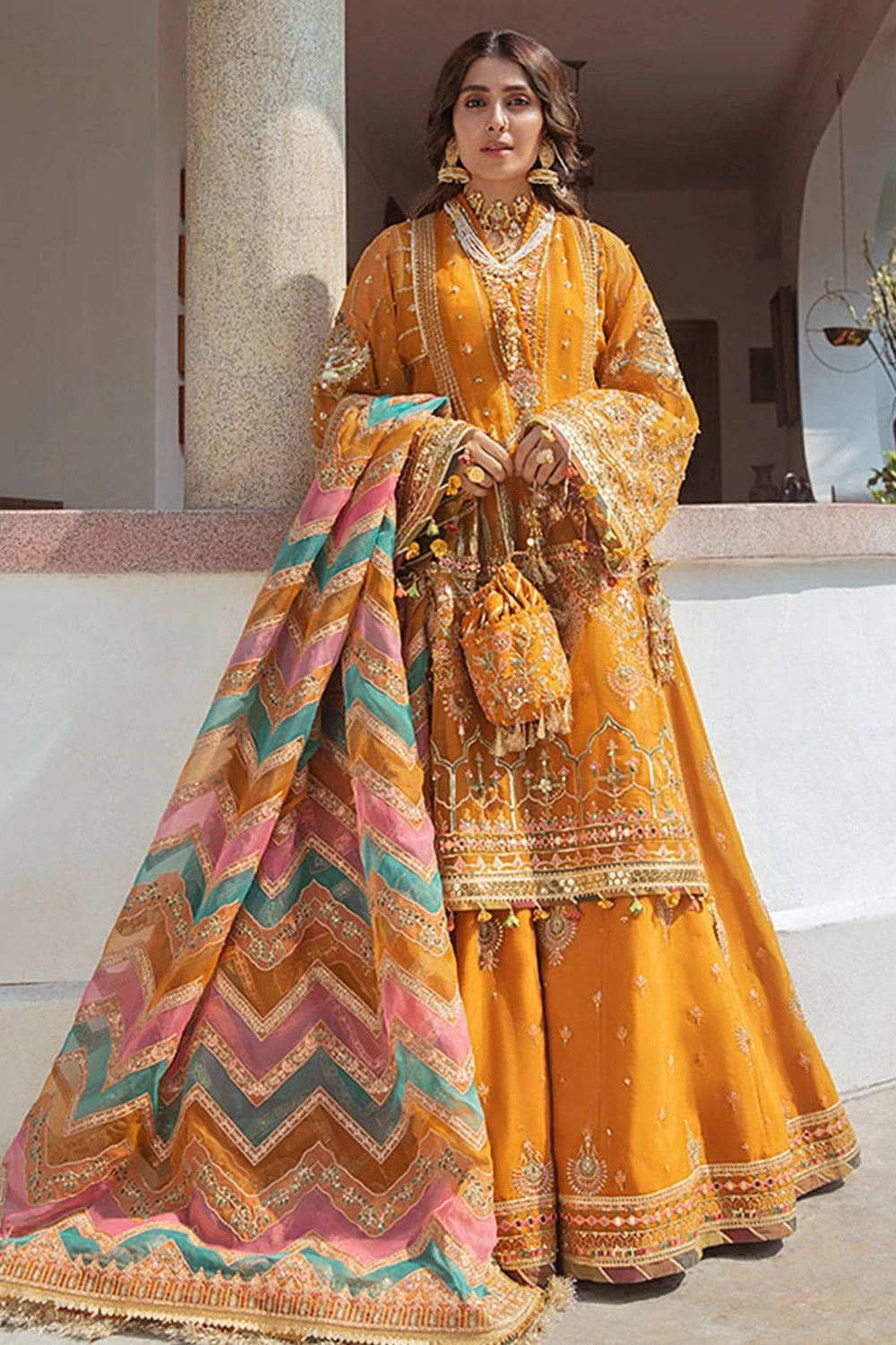 Mustard Handmade Bridal Sharara
