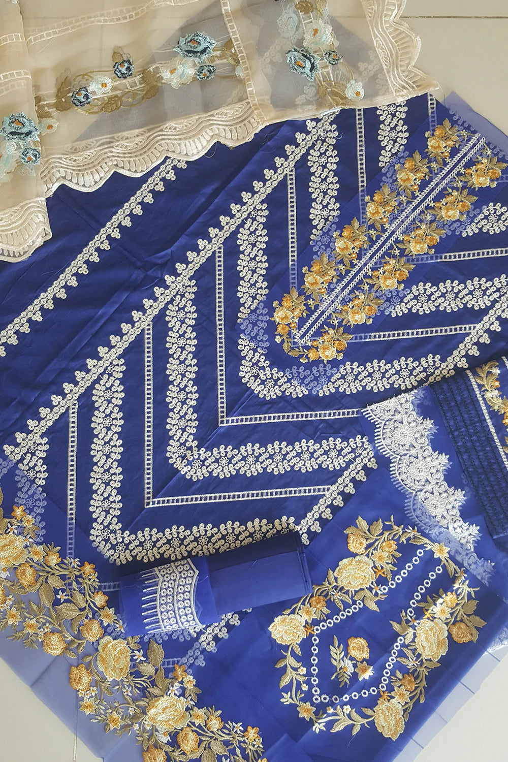 Sapphire Blue Chikankari Lawn Suit