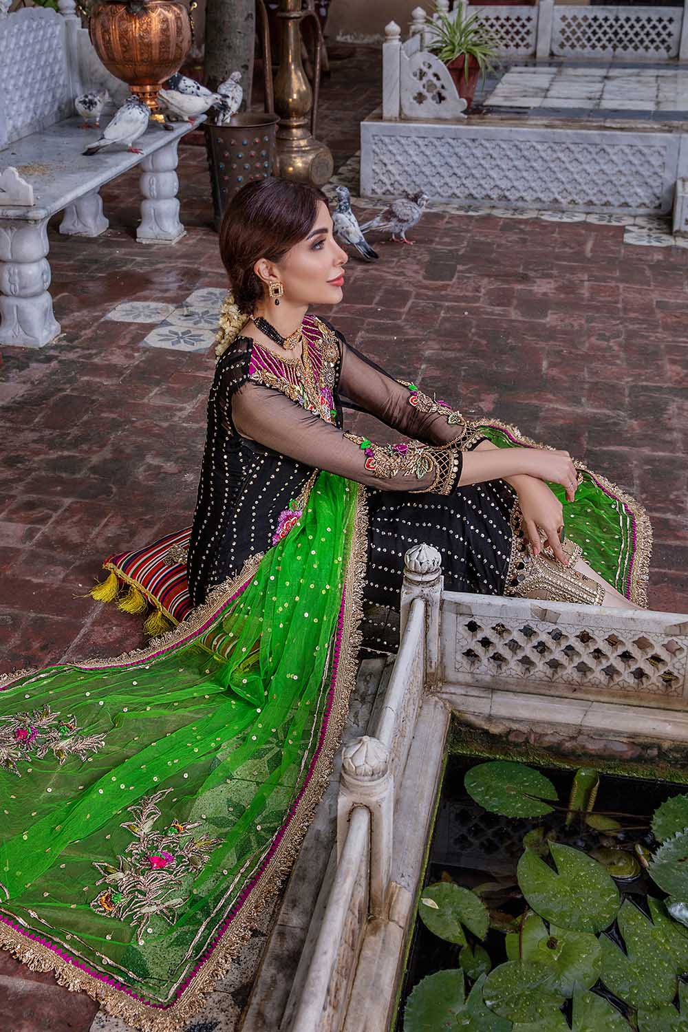 Readymade Hand Embroidered Chiffon Suit