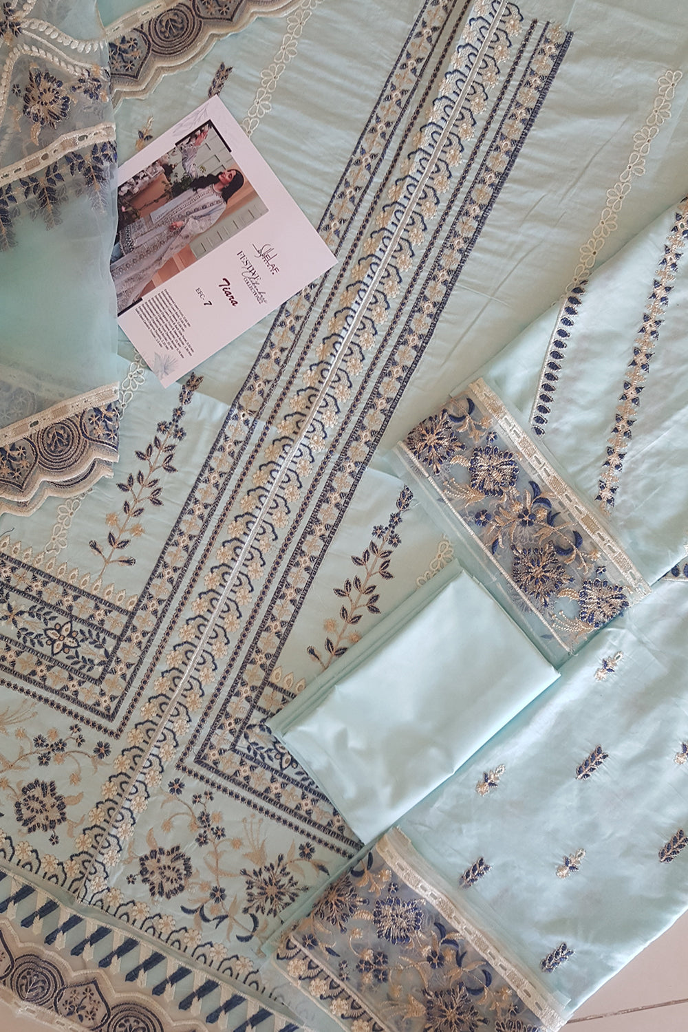 Light Blue Embroidered Lawn Suit