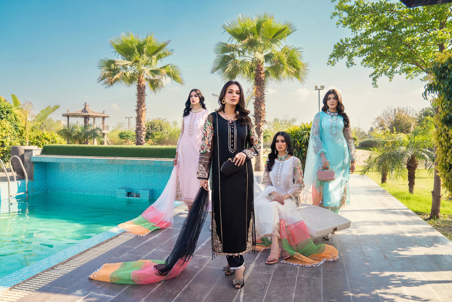 Pink Readymade Hand Embroidered Suit