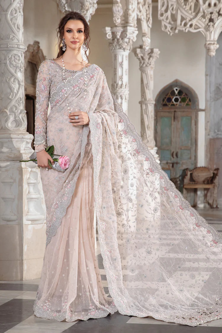 Pale Pink Handmade Bridal Saree