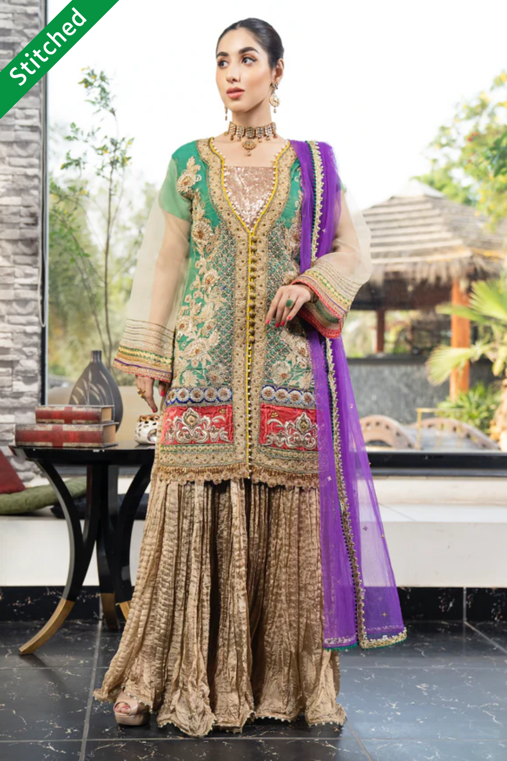 Salwar Mahal Party Wear Pure Maysuri Ready Made Sharara in UAE