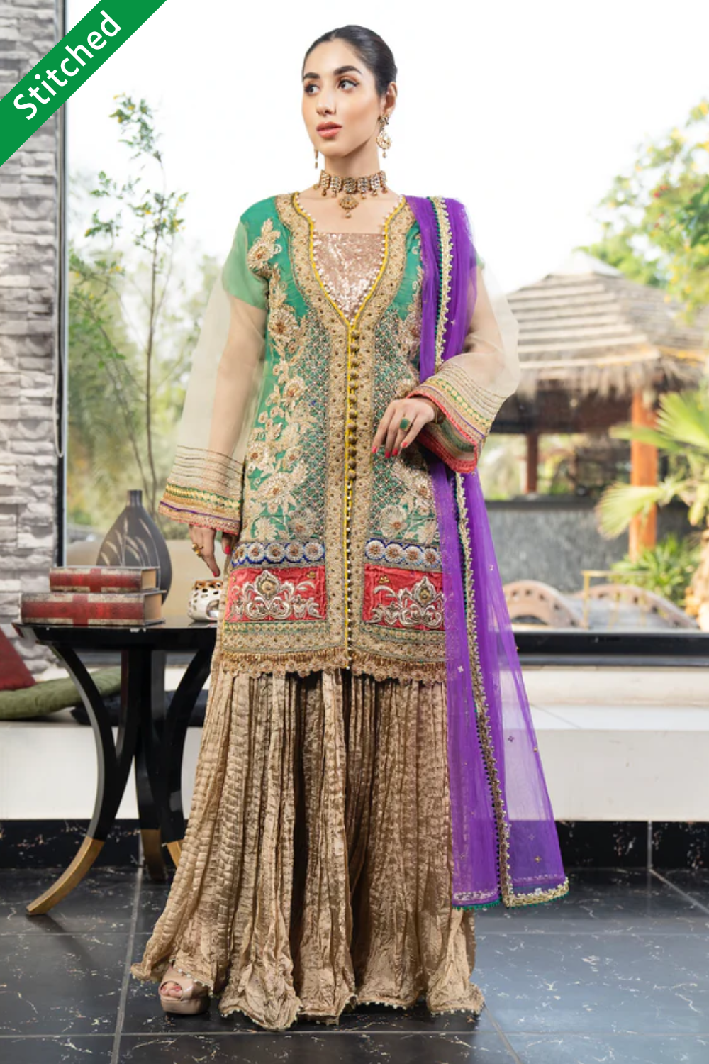 Stitched sharara suits clearance online