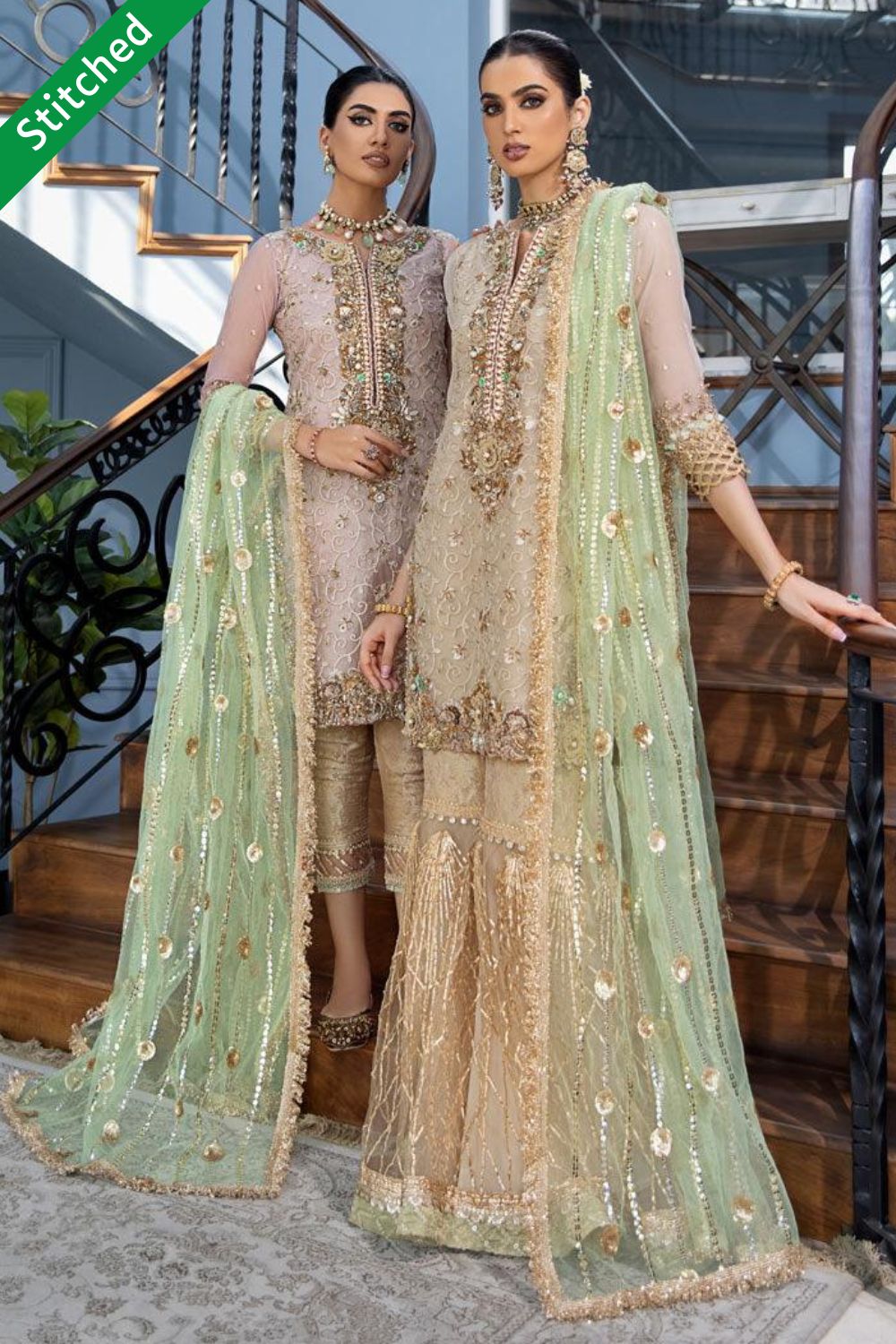 Hand Embroidered Pure Organza Suit