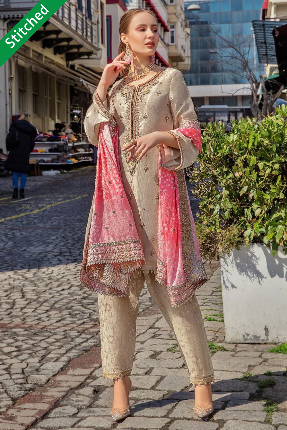 Hand Embroidered Pure Maysuri Suit