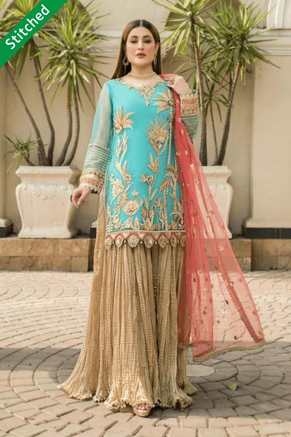 Readymade Hand Embroidered Sharara