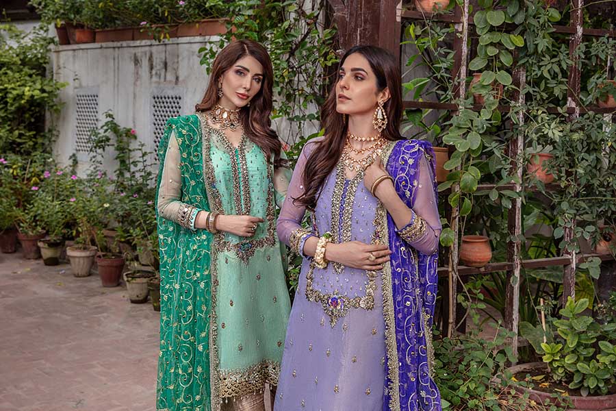 Purple Hand Embroidered Readymade Suit