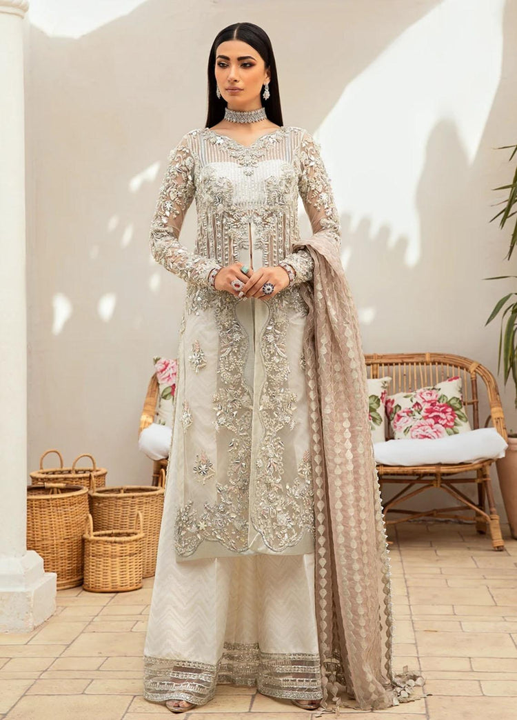 white salwar kameez party wear design
