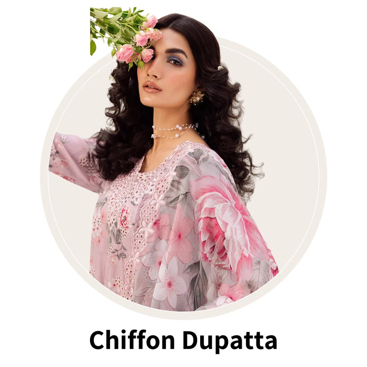 Unstitched Lawn Suit with Chiffon Dupatta