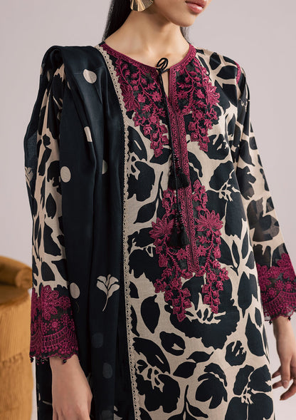 3 Piece Black Lawn Embroidered Outfit Online in Sri Lanka India Australia