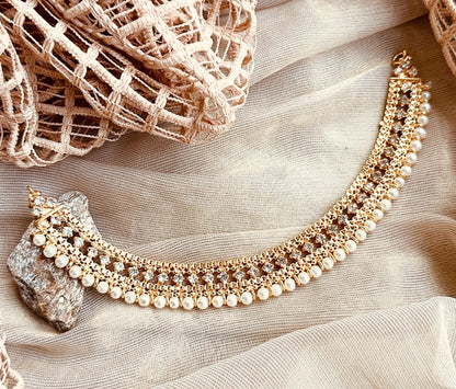 3 Piece Gold Necklace Set with Stone Work Online in UK USA Canada