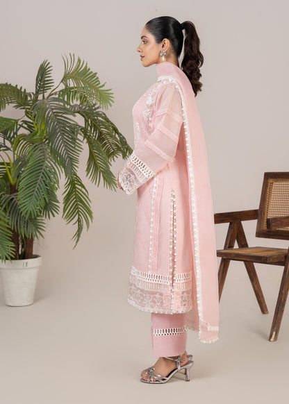 3 Piece Pink Organza Dupatta Suit Online in Sri Lanka India Australia