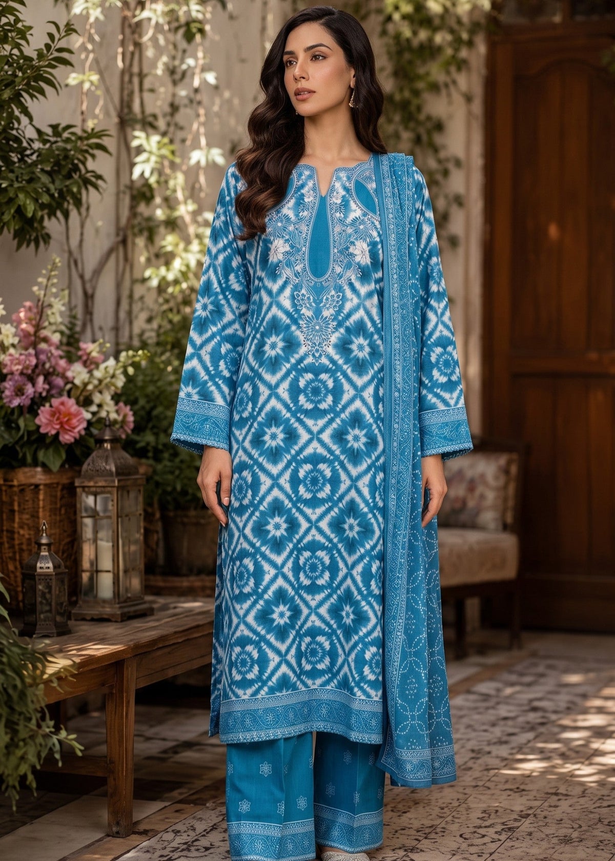 3 Piece Poly Lawn Designer Salwar Suit Online in Sri Lanka India Australia
