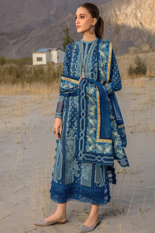 Blue Embroidered Lawn Suit