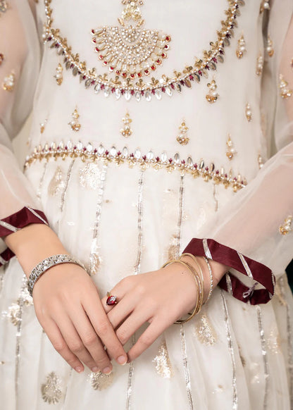 Off White Hand Embellished Anarkali Peshwas