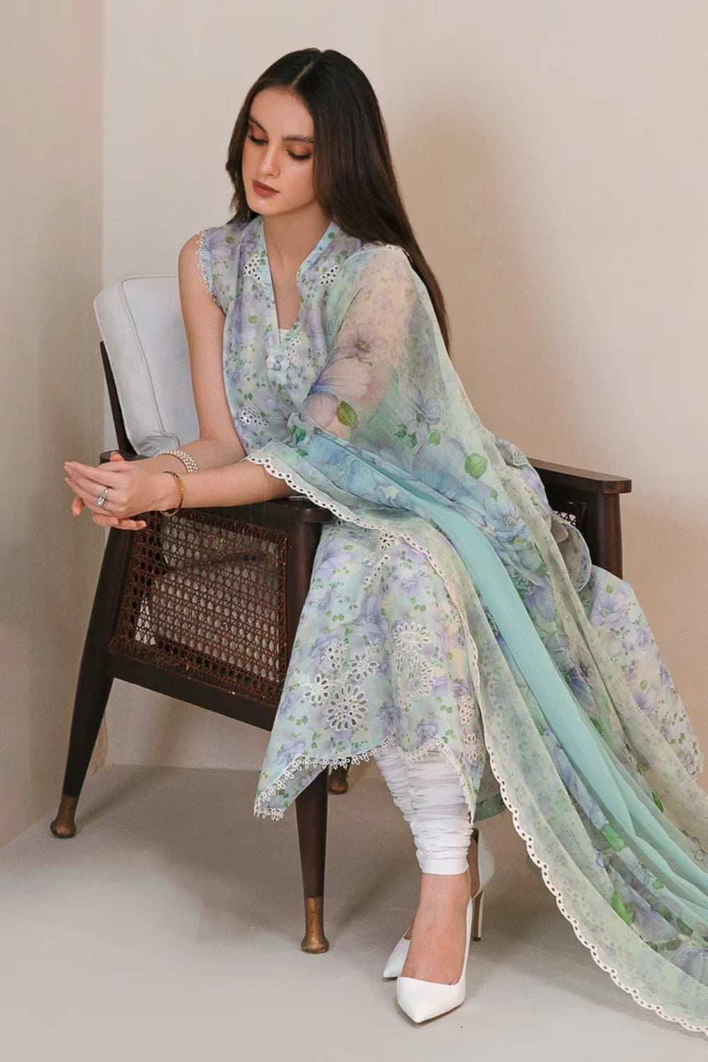 Chikankari Lawn Suit with Chiffon Dupatta