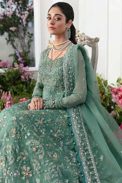 Sage Green Handmade Lehenga Choli / Anarkali Maxi