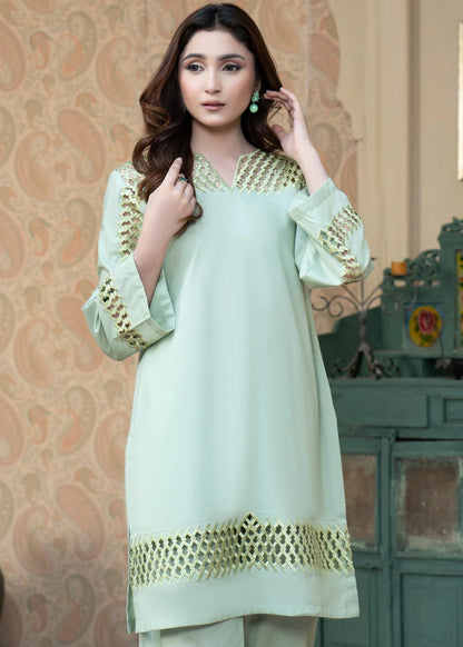 Moss Green Lawn Embroidered Kurta Set