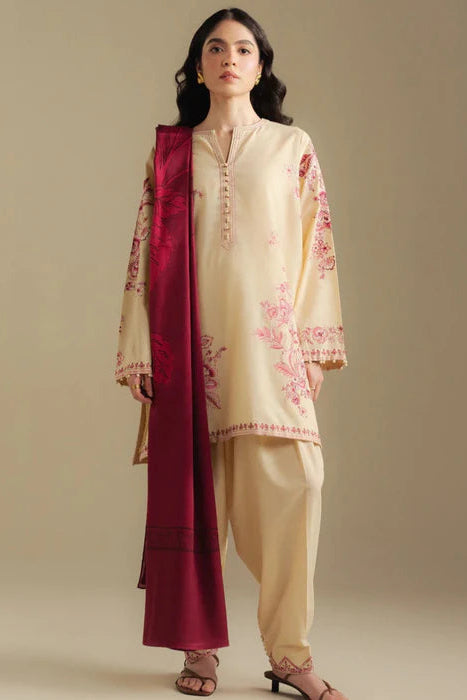 Dhanak Embroidered Winter Kurta Set with Dupatta