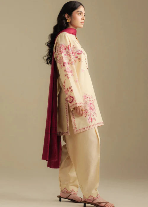 Dhanak Embroidered Winter Kurta Set with Dupatta