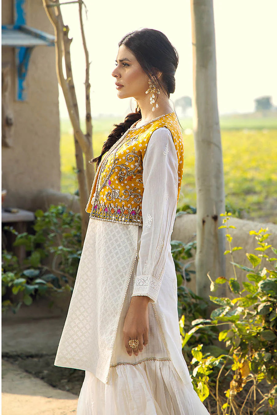 Handmade Jacket Style Suit with Gharara