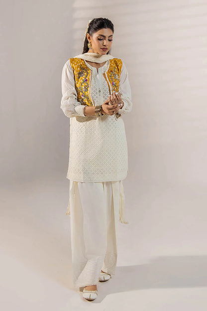 Handmade Jacket Style Suit with Farshi Shalwar