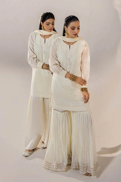 Handmade Jacket Style Suit with Farshi Shalwar