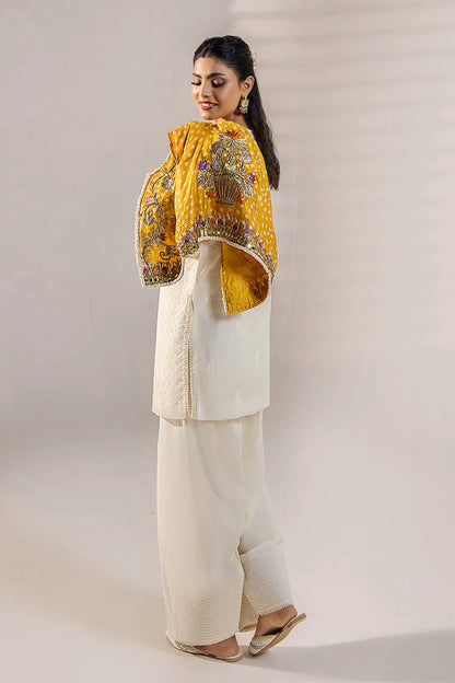 Handmade Jacket Style Suit with Farshi Shalwar