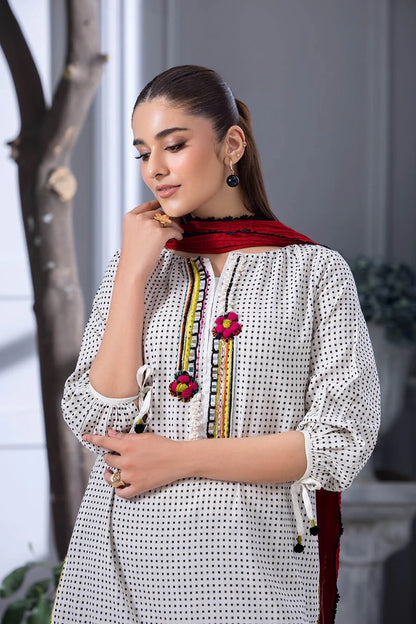 Pure Cotton Farshi Shalwar Suit with Mirror Work