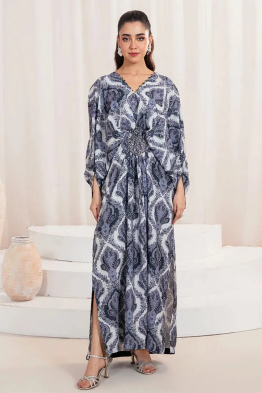 Printed Silk Partywear Kaftan