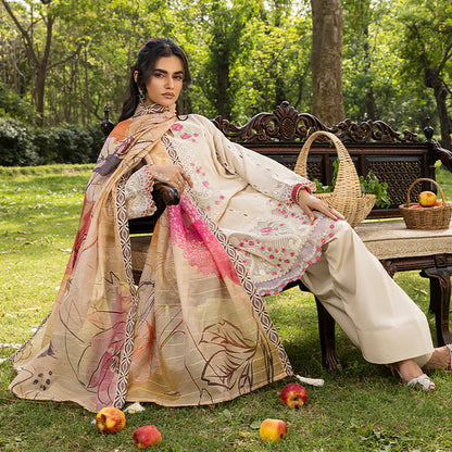 Pure Cotton Farshi Shalwar Suit with Laser Cutwork