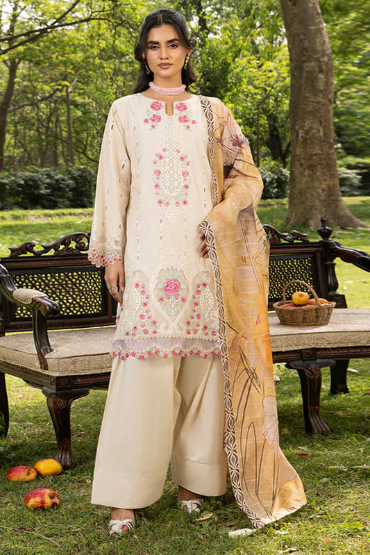 Pure Cotton Farshi Shalwar Suit with Laser Cutwork