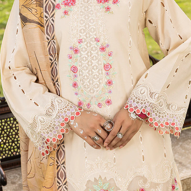 Pure Cotton Farshi Shalwar Suit with Laser Cutwork