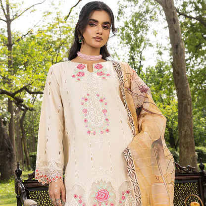 Pure Cotton Farshi Shalwar Suit with Laser Cutwork
