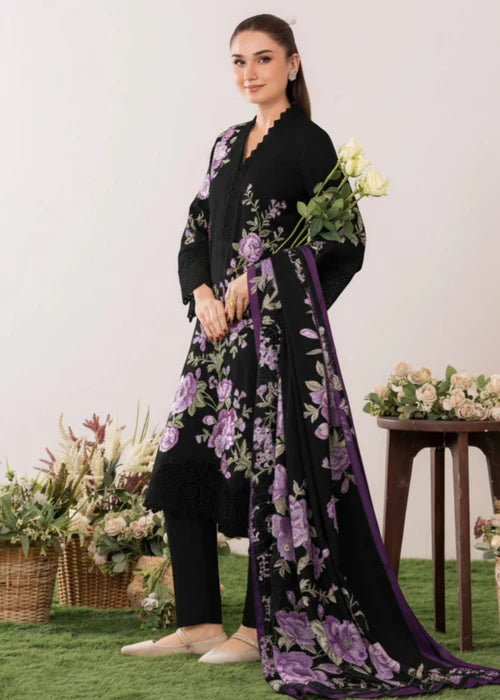 Black Embroidered Lawn Kurta Set with Dupatta