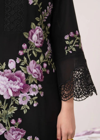 Black Embroidered Lawn Kurta Set with Dupatta