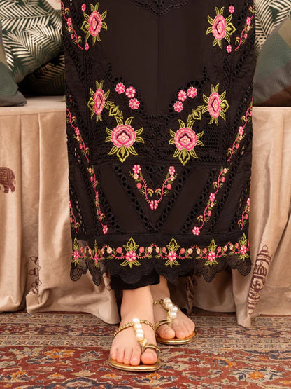 Black Chikankari Embroidered Kurta Set with Dupatta