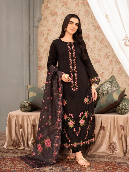 Black Chikankari Embroidered Kurta Set with Dupatta Size Small