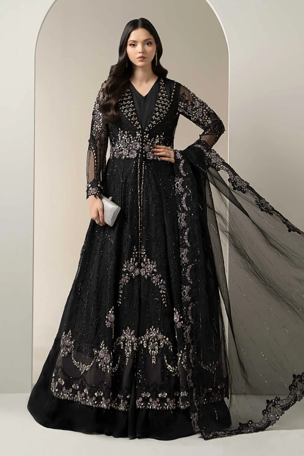 Black Handmade Bridal Anarkali