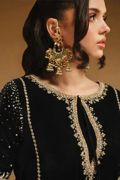 Black Handmade Pure Micro Velvet Suit