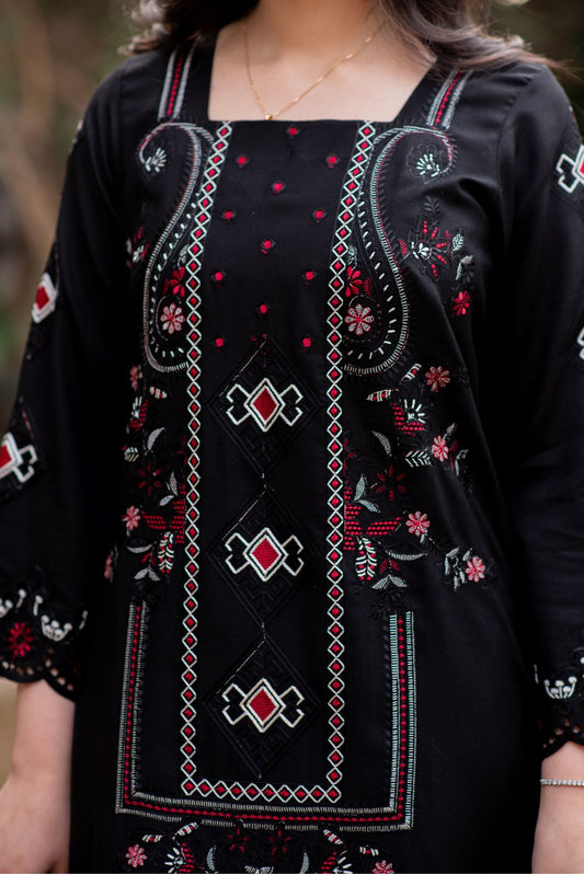 Black Kurta with Pant Set