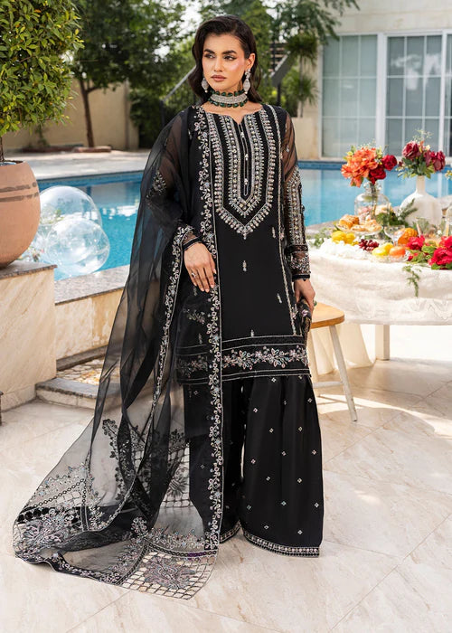 Black Farshi Shalwar Suit with Light Embellishments