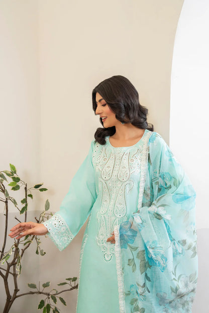 Soft Blue Pure Cotton Chikankari Suit