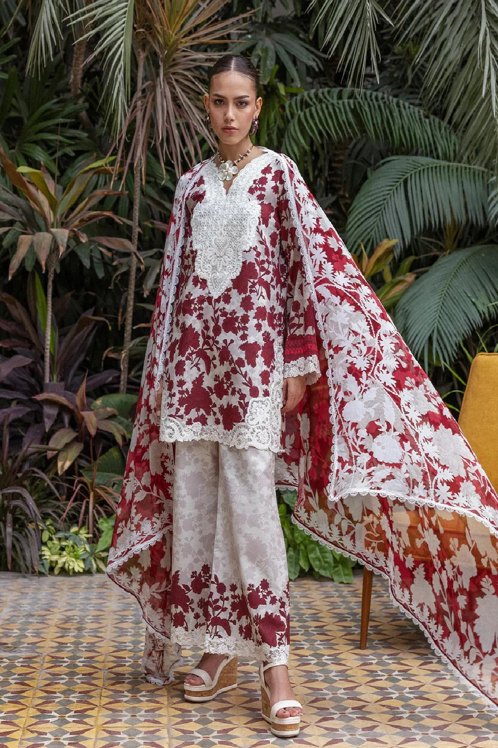 Pure Lawn Suit with Lawn Dupatta