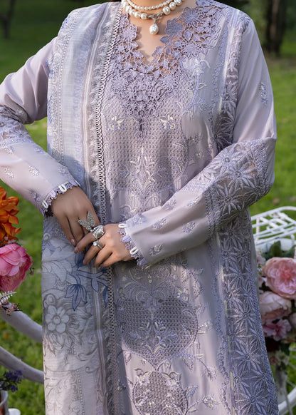 Lilac Lawn Suit with Schiffli Embroidery & Patchwork Details