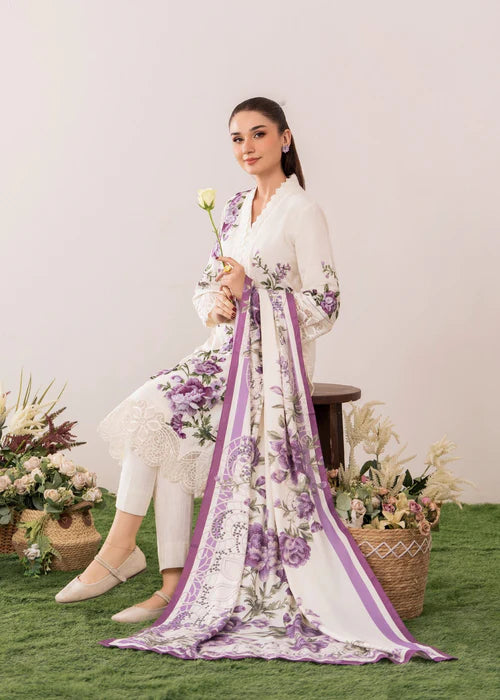 White Embroidered Lawn Kurta Set with Dupatta