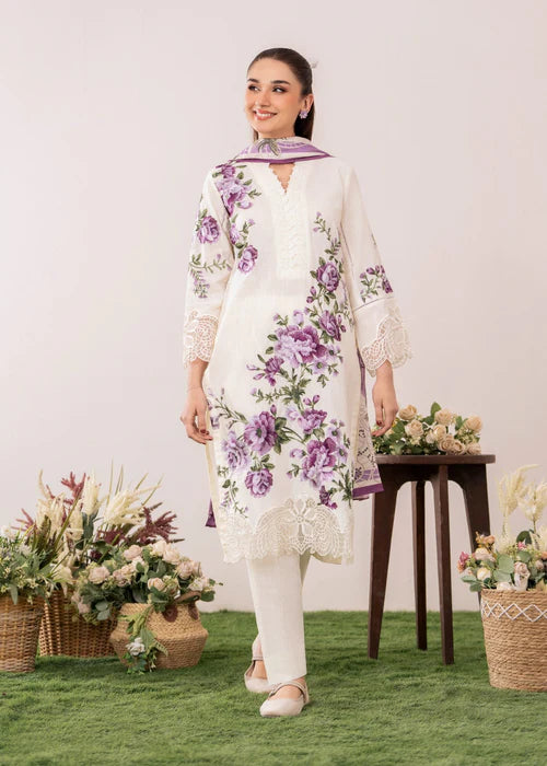 White Embroidered Lawn Suit